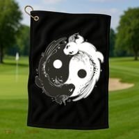 Axolotl Yin Yang Golf Towel thumb 1