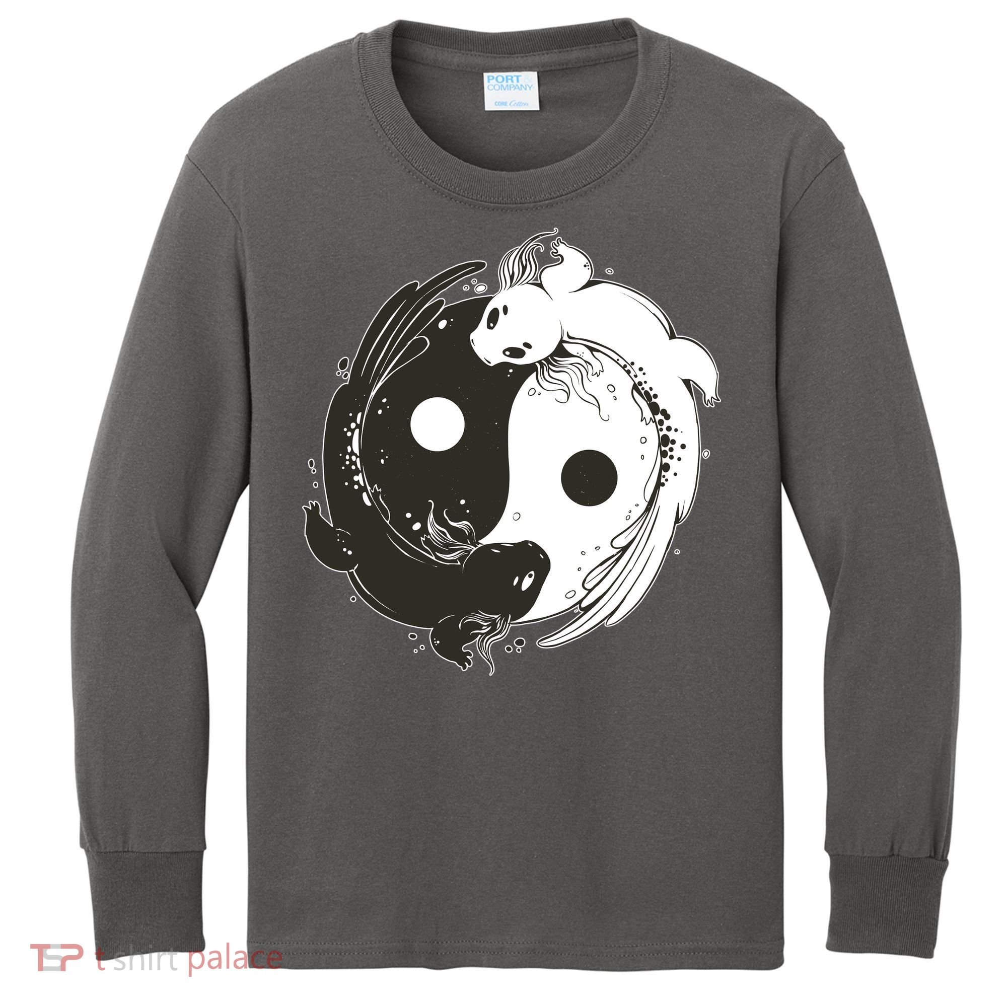 Axolotl Yin Yang Kids Long Sleeve Shirt