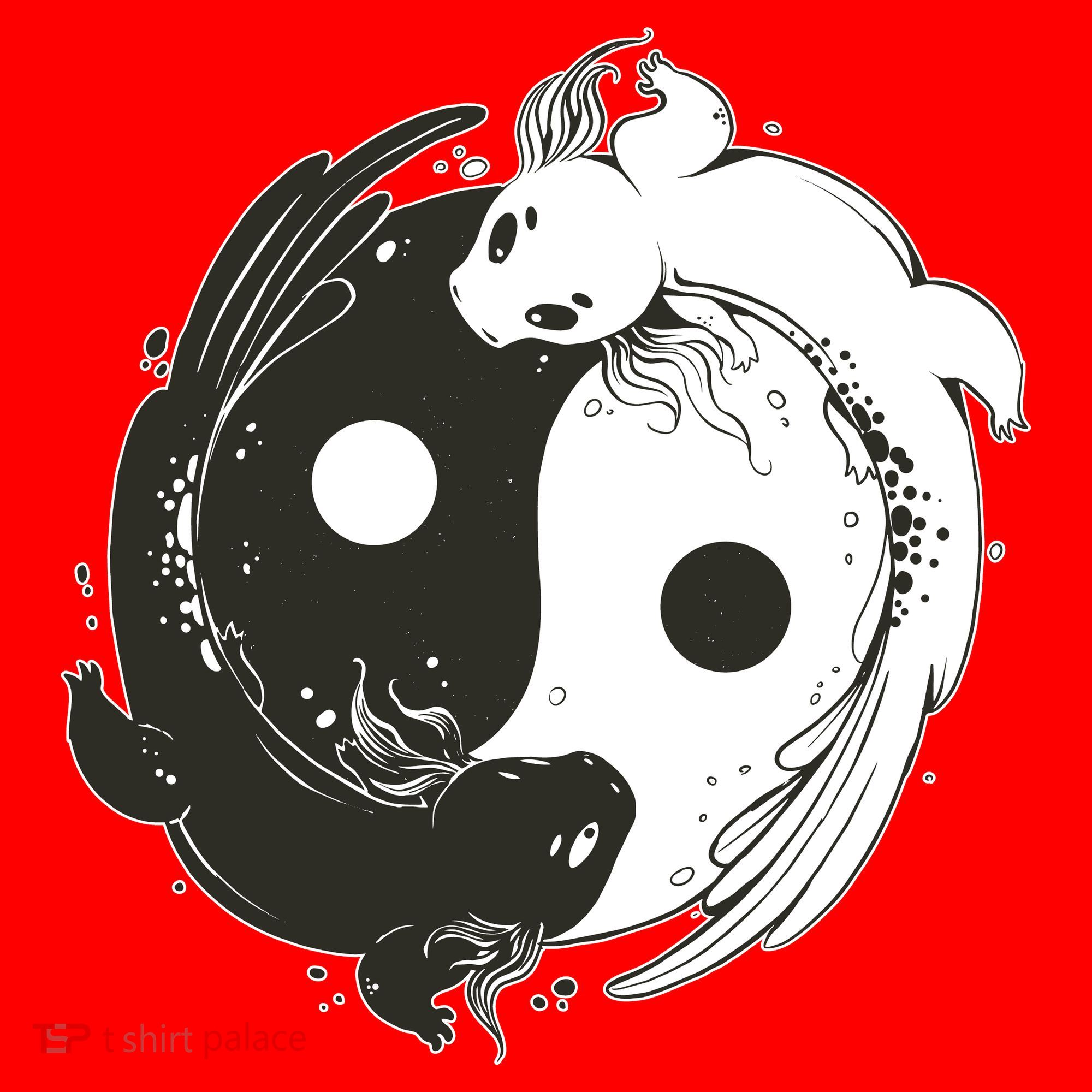 Axolotl Yin Yang Santa Hat
