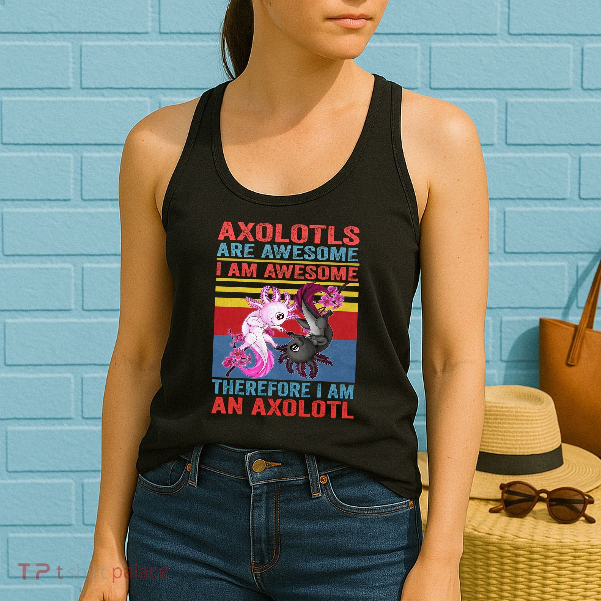 Axolotl Yin Yang Plush Pets Axolotyls Are Awesome Women's Tank Top