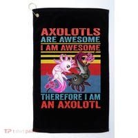 Axolotl Yin Yang Plush Pets Axolotyls Are Awesome Golf Towel thumb 0