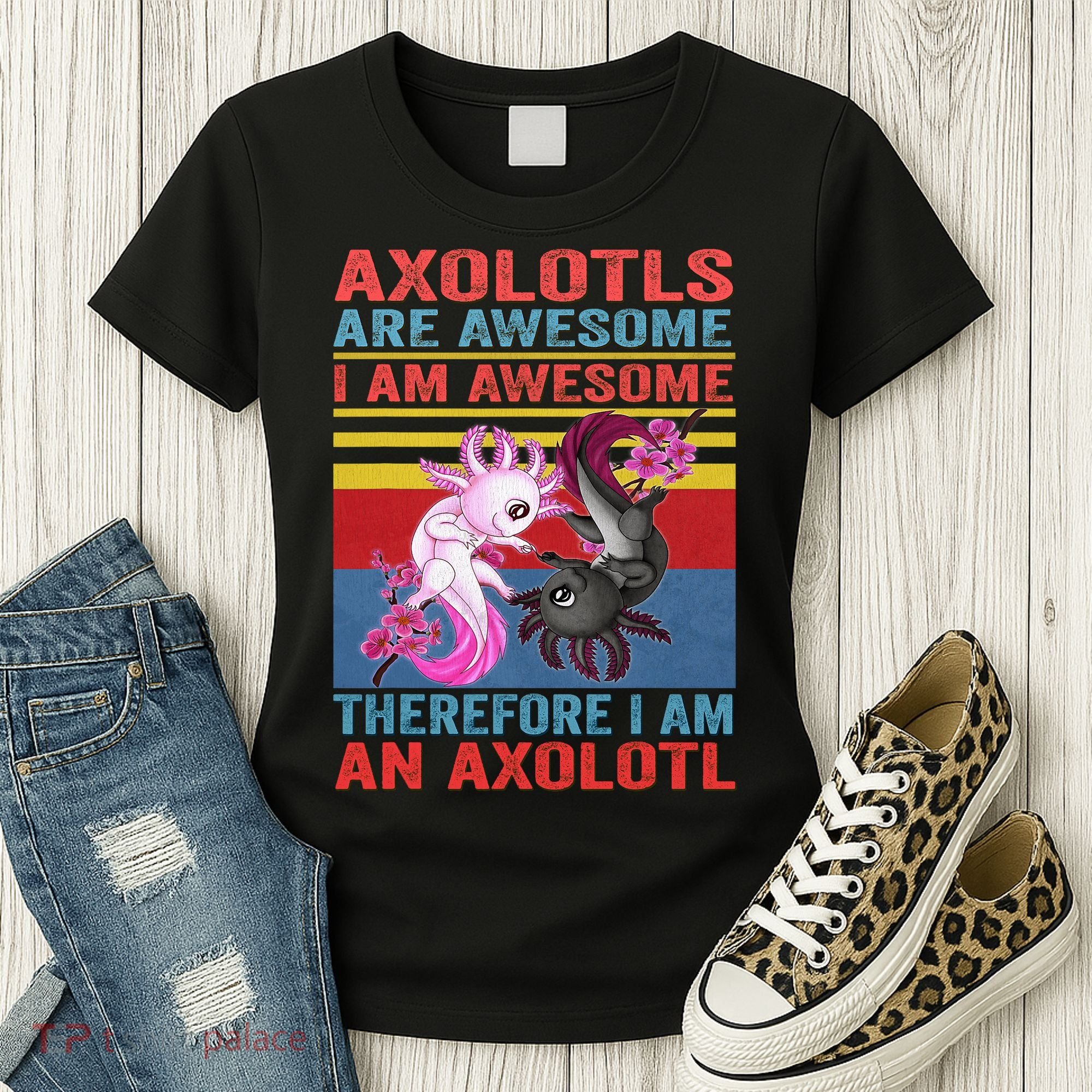 Axolotl Yin Yang Plush Pets Axolotyls Are Awesome Women's T-Shirt