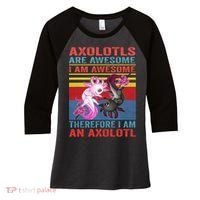 Axolotl Yin Yang Plush Pets Axolotyls Are Awesome Women's Tri-Blend 3/4-Sleeve Raglan Shirt thumb 0