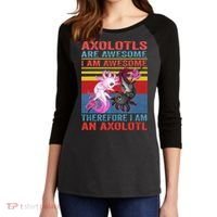 Axolotl Yin Yang Plush Pets Axolotyls Are Awesome Women's Tri-Blend 3/4-Sleeve Raglan Shirt thumb 2
