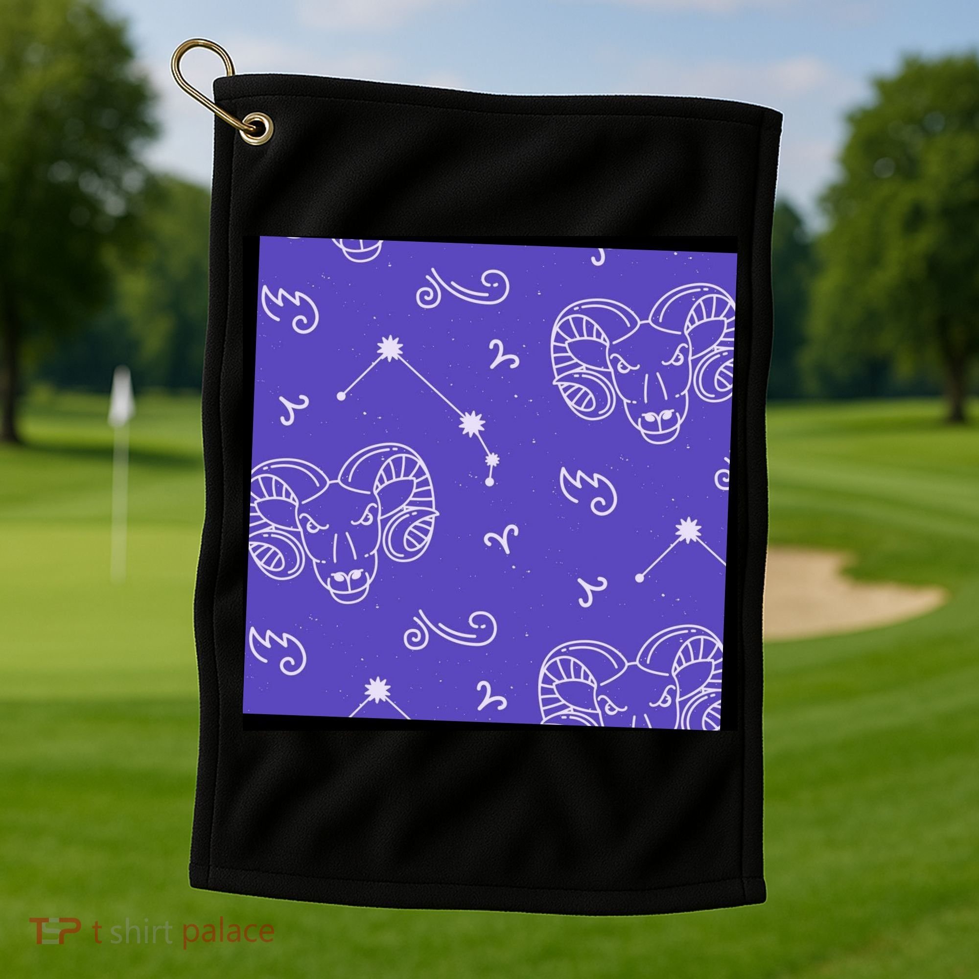 Aries Zodiac Astrology Golf Towel