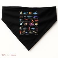 A Z Ocean Life Exploration Sea Creatures Alphabet USA-Made Doggie Bandana thumb 0