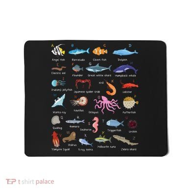 A Z Ocean Life Exploration Sea Creatures Alphabet Mousepad
