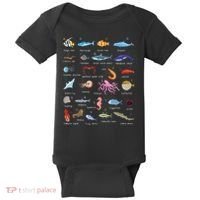 A Z Ocean Life Exploration Sea Creatures Alphabet Baby Bodysuit thumb 0