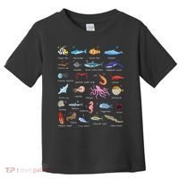 A Z Ocean Life Exploration Sea Creatures Alphabet Toddler T-Shirt thumb 0