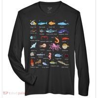 A Z Ocean Life Exploration Sea Creatures Alphabet Zone Performance Long-Sleeve T-Shirt thumb 0