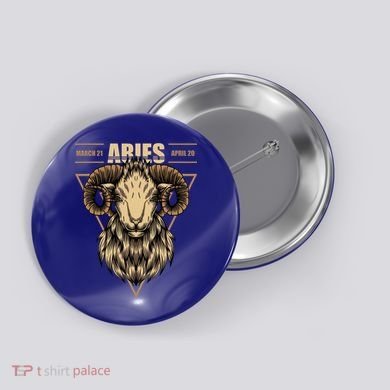 Aries Zodiac Sign Symbol Astrology Dates Button