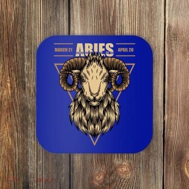 Aries Zodiac Sign Symbol Astrology Dates Coaster