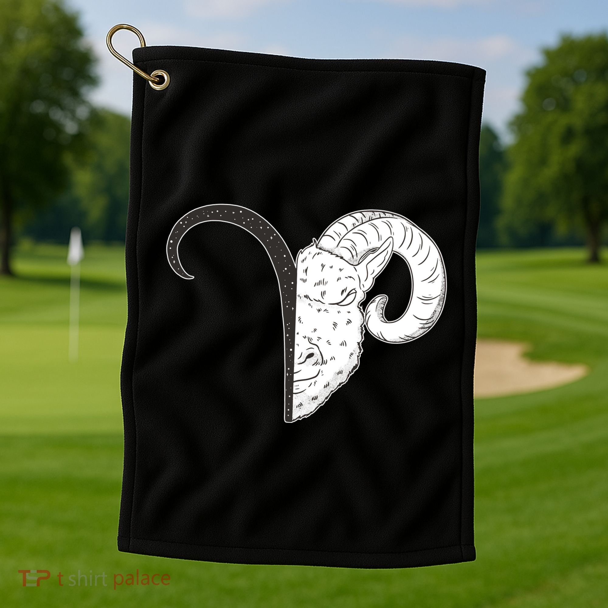 Aries Zodiac Symbol Birthday Gift Golf Towel