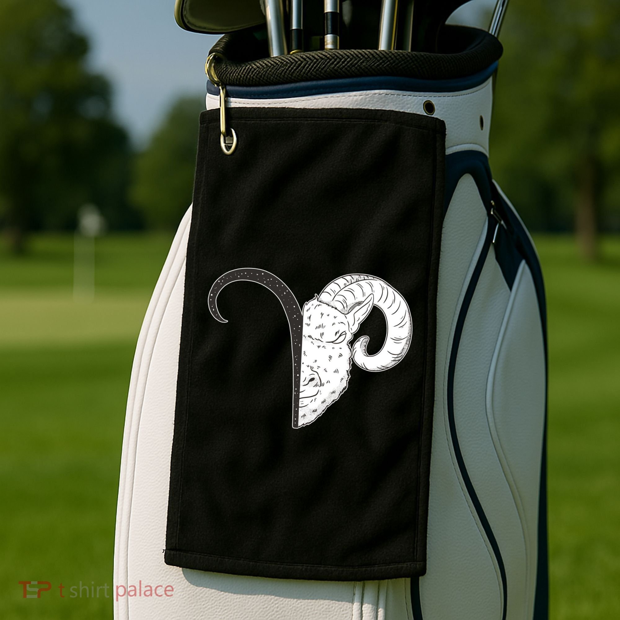 Aries Zodiac Symbol Birthday Gift Golf Towel