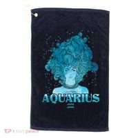 Aquarius Zodiac Woman Golf Towel thumb 0