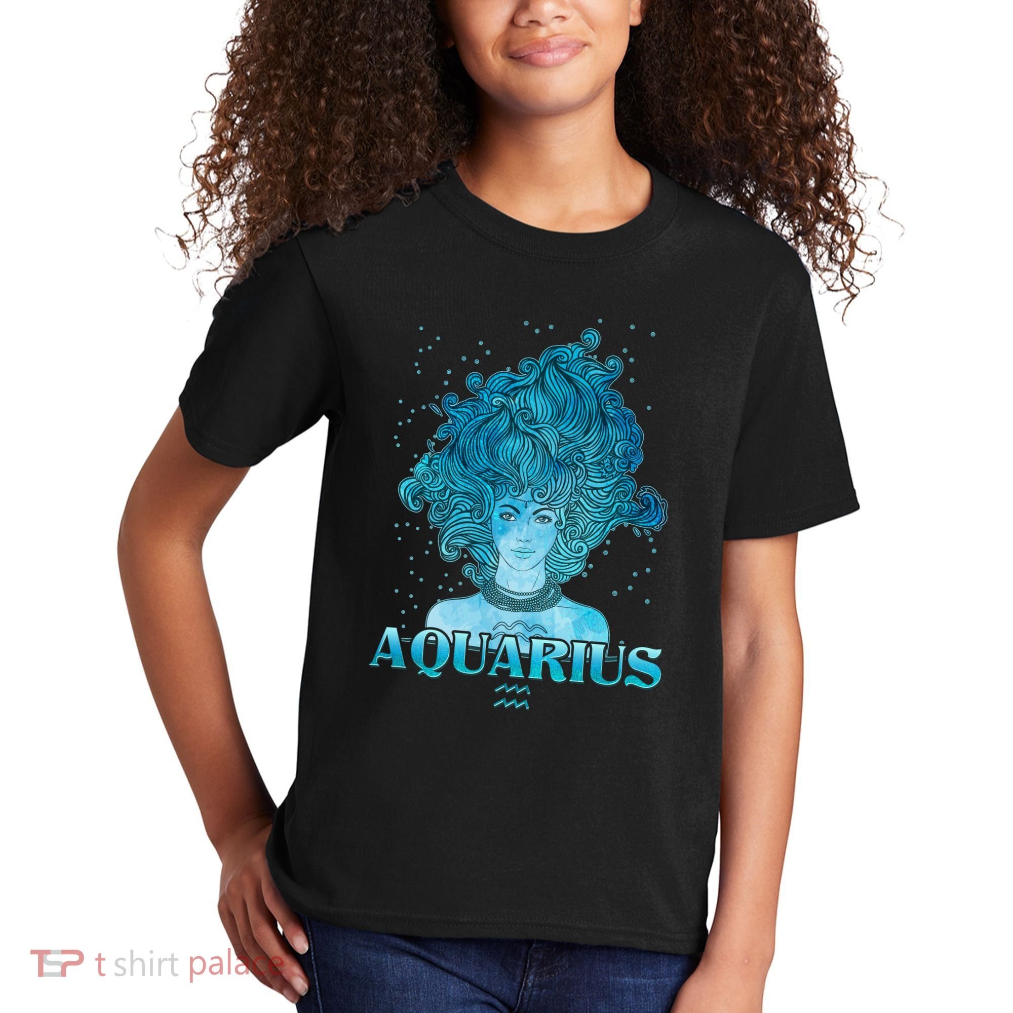 Aquarius Zodiac Woman Kids T-Shirt