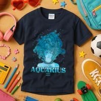 Aquarius Zodiac Woman Kids T-Shirt thumb 3
