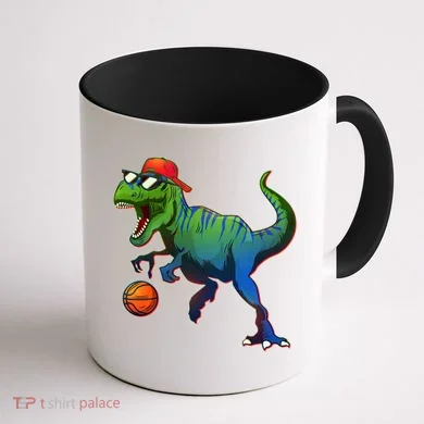 B-Ball T-Rex Coffee Mug back