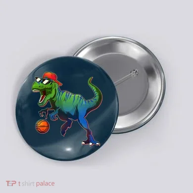 B-Ball T-Rex Button