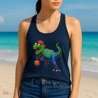B-Ball T-Rex Women's Tank Top thumb 2