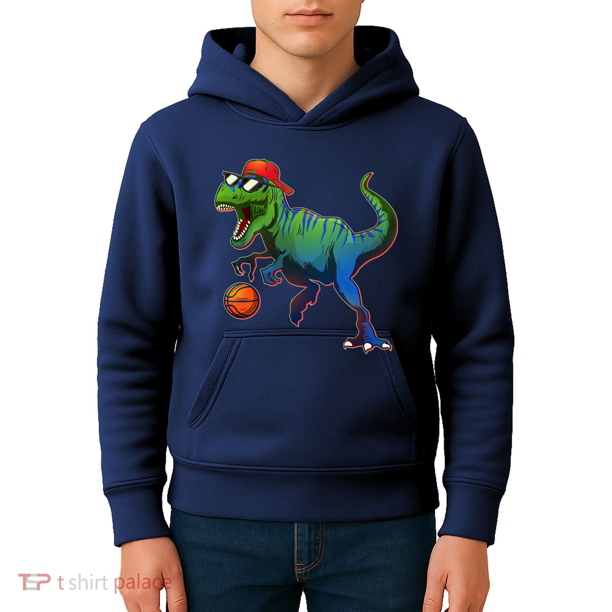 B-Ball T-Rex Kids Hoodie