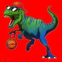 B-Ball T-Rex Santa Hat thumb 1