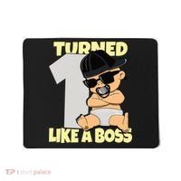 Baby 1st Birthday Boy Girl 1 Year Like a Boss Mousepad thumb 0