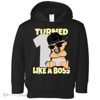 Baby 1st Birthday Boy Girl 1 Year Like a Boss Toddler Hoodie thumb 0