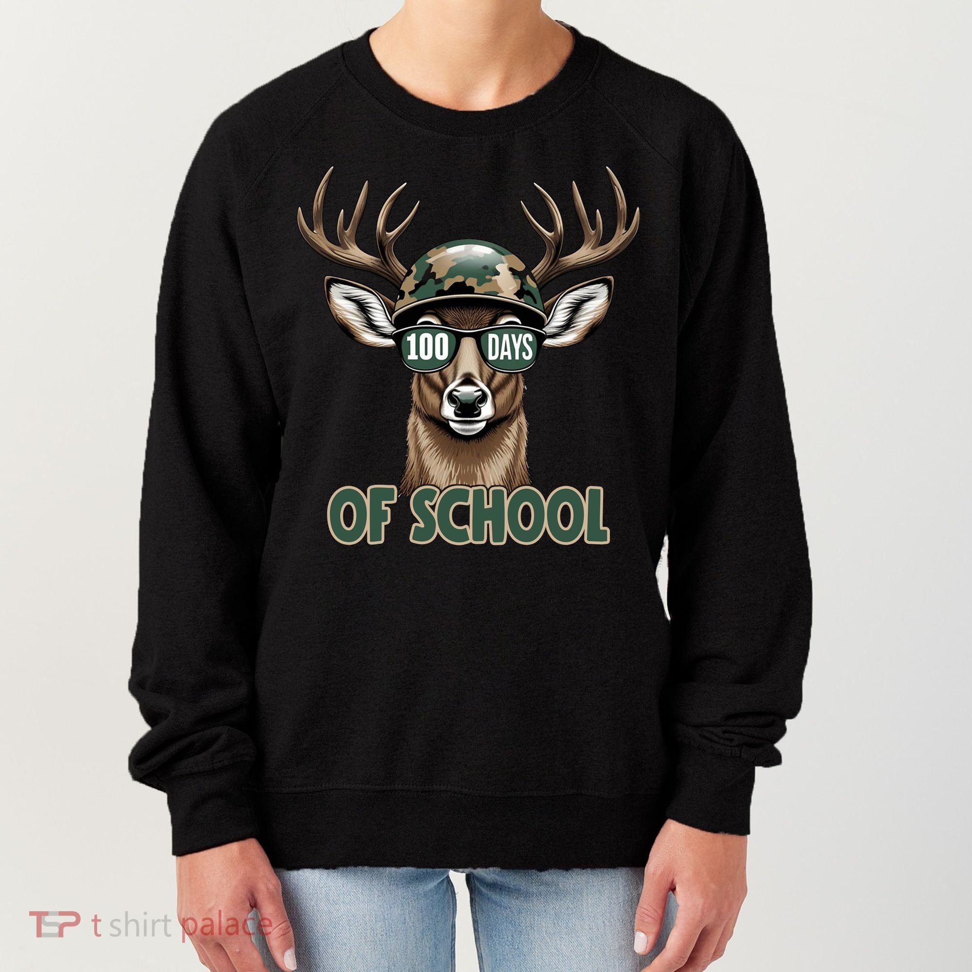 Bucked 100 Days Of School Deer Student 100th Day Women's Sweatshirt