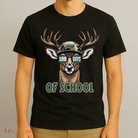 Bucked 100 Days Of School Deer Student 100th Day T-Shirt thumb 3