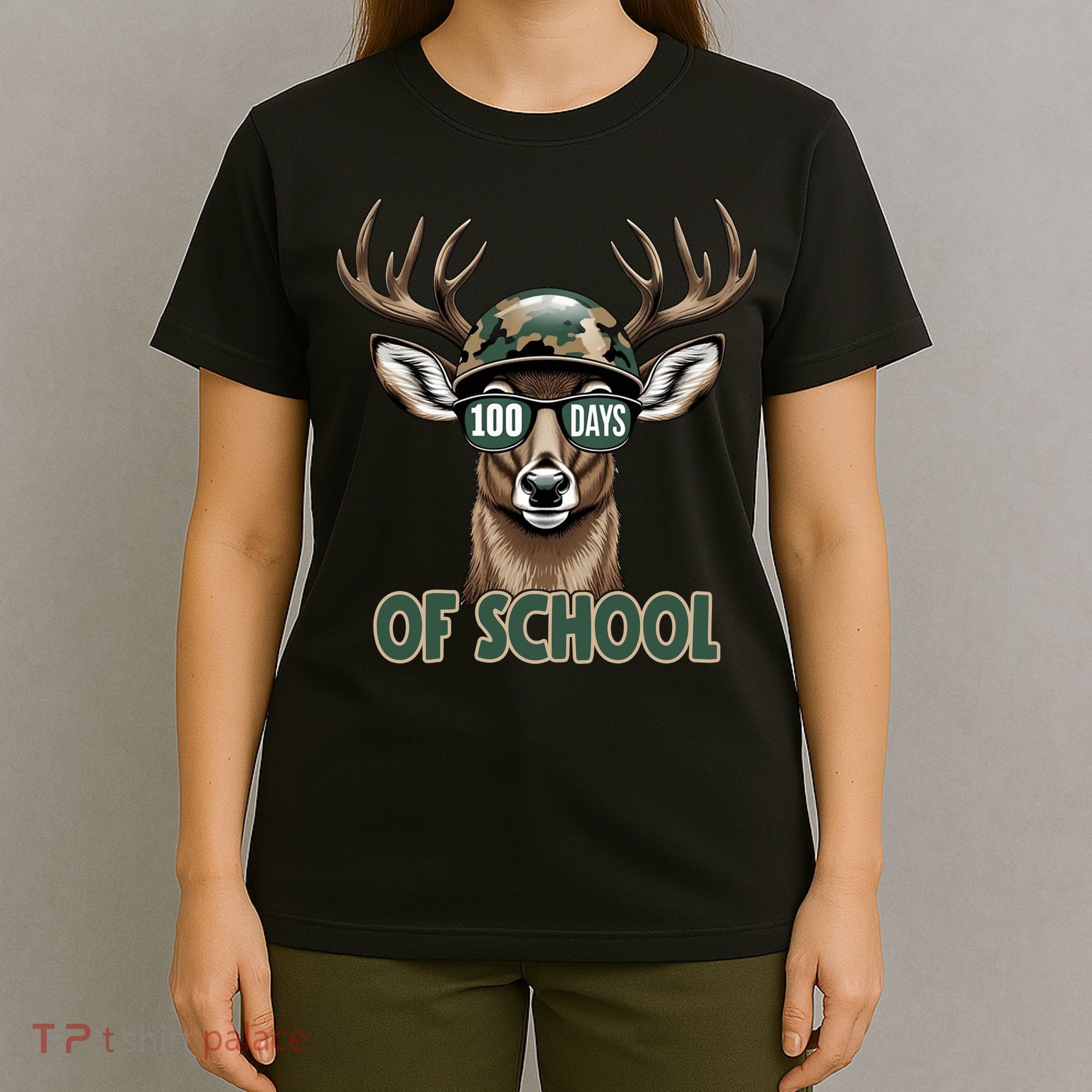 Bucked 100 Days Of School Deer Student 100th Day T-Shirt