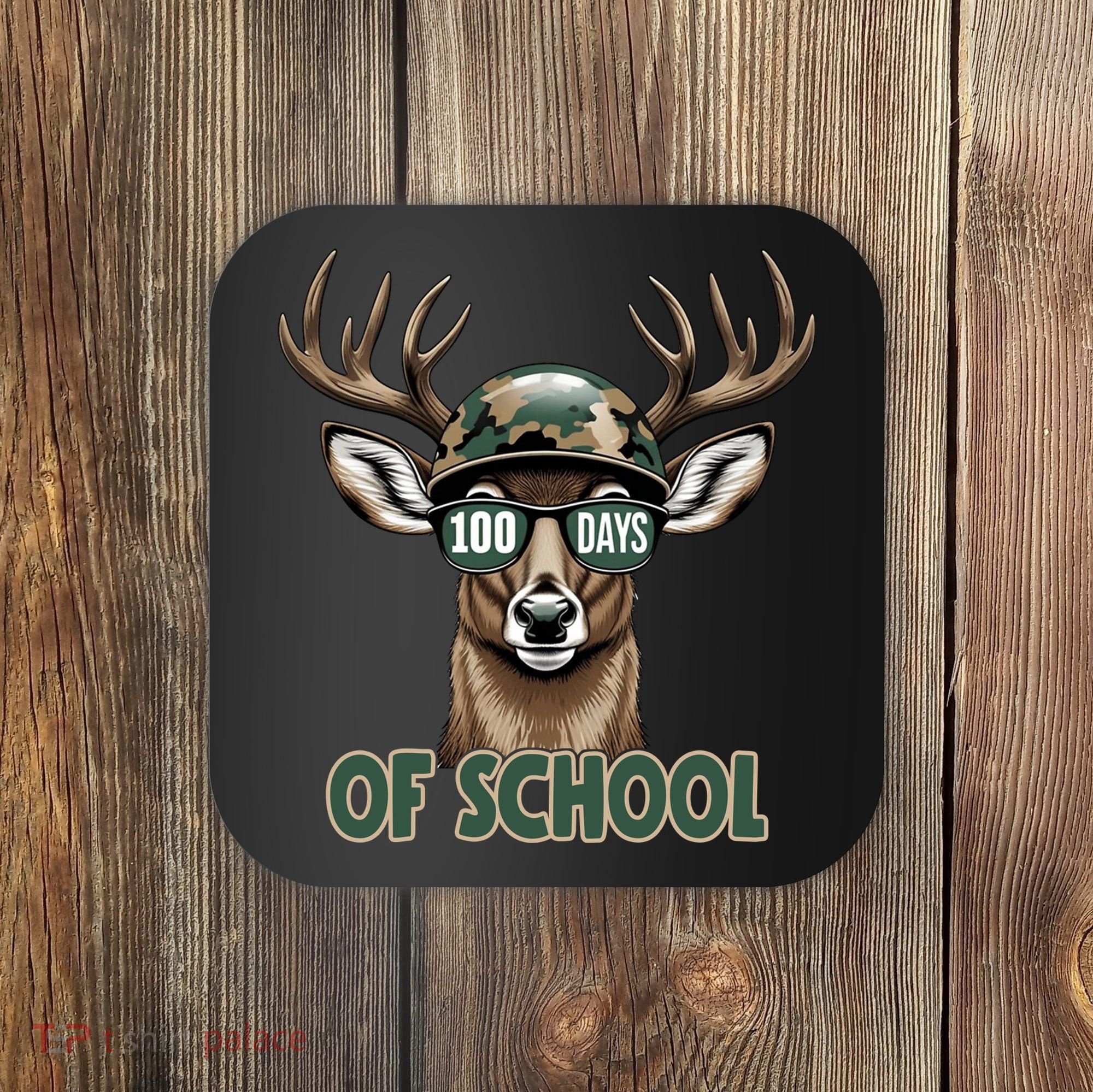 Bucked 100 Days Of School Deer Student 100th Day Coaster