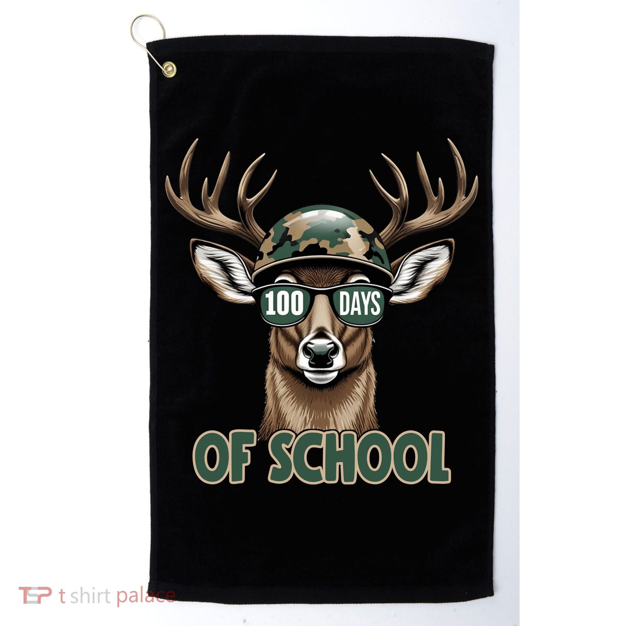Bucked 100 Days Of School Deer Student 100th Day Golf Towel