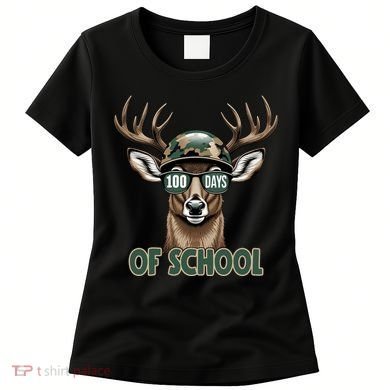 Bucked 100 Days Of School Deer Student 100th Day Women's T-Shirt