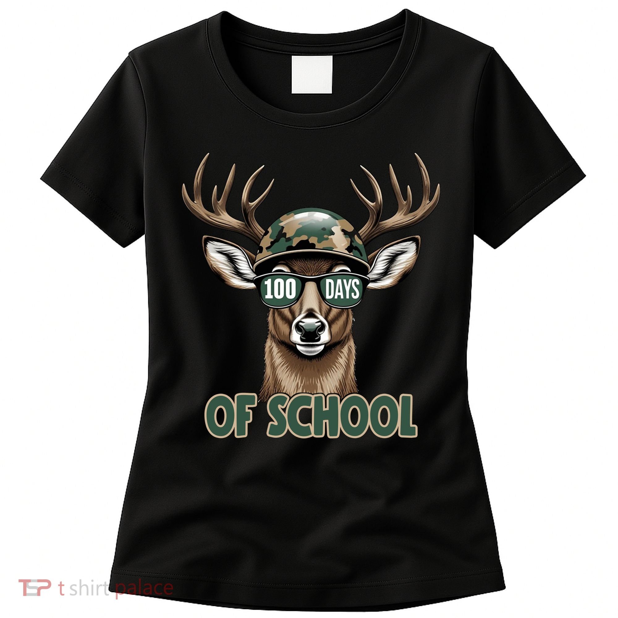 Bucked 100 Days Of School Deer Student 100th Day Women's T-Shirt