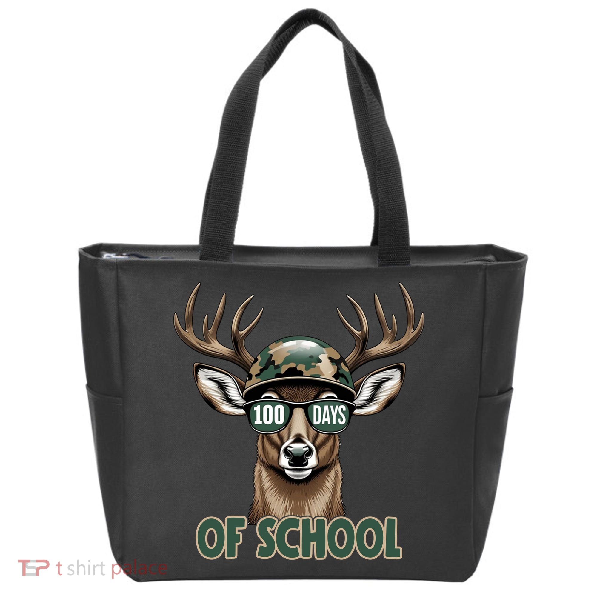 Bucked 100 Days Of School Deer Student 100th Day Tote Bag