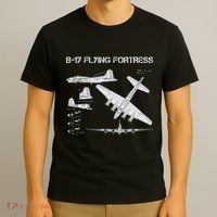 B 17 Flying Fortress Ww2 Heavy Bomber Aircraft Blueprint T-Shirt thumb 3