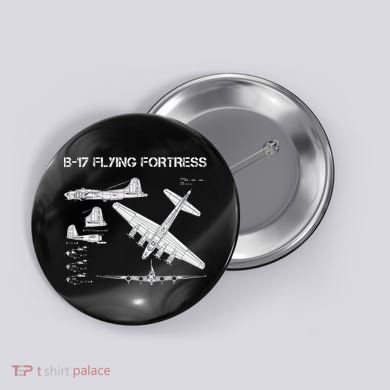 B 17 Flying Fortress Ww2 Heavy Bomber Aircraft Blueprint Button