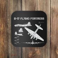 B 17 Flying Fortress Ww2 Heavy Bomber Aircraft Blueprint Coaster thumb 0