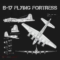 B 17 Flying Fortress Ww2 Heavy Bomber Aircraft Blueprint Coaster thumb 2
