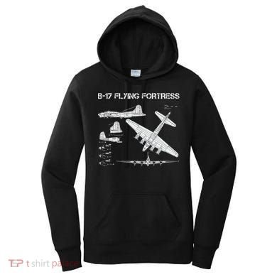 B 17 Flying Fortress Ww2 Heavy Bomber Aircraft Blueprint Women's Hoodie