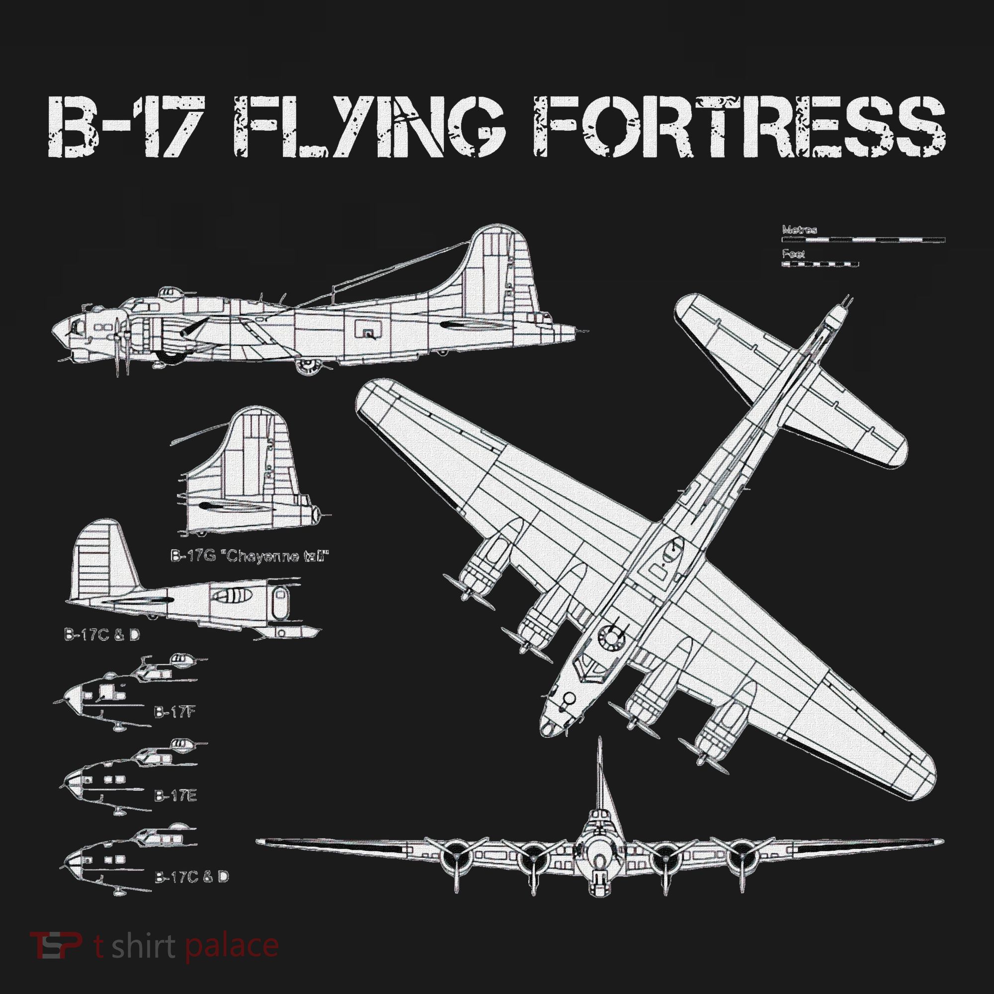 B 17 Flying Fortress Ww2 Heavy Bomber Aircraft Blueprint Women's Hoodie