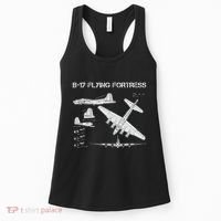 B 17 Flying Fortress Ww2 Heavy Bomber Aircraft Blueprint Women's Tank Top thumb 0