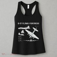 B 17 Flying Fortress Ww2 Heavy Bomber Aircraft Blueprint Women's Tank Top thumb 3