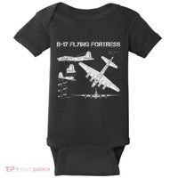 B 17 Flying Fortress Ww2 Heavy Bomber Aircraft Blueprint Baby Bodysuit thumb 0