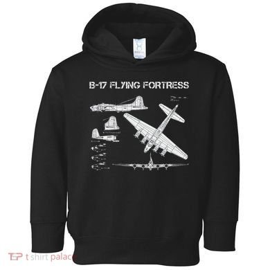 B 17 Flying Fortress Ww2 Heavy Bomber Aircraft Blueprint Toddler Hoodie