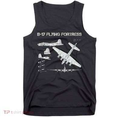 B 17 Flying Fortress Ww2 Heavy Bomber Aircraft Blueprint Tank Top