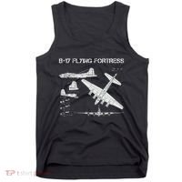 B 17 Flying Fortress Ww2 Heavy Bomber Aircraft Blueprint Tank Top thumb 0