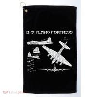 B 17 Flying Fortress Ww2 Heavy Bomber Aircraft Blueprint Golf Towel thumb 0