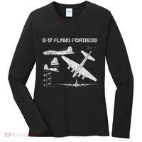 B 17 Flying Fortress Ww2 Heavy Bomber Aircraft Blueprint Women's Long Sleeve Shirt thumb 0